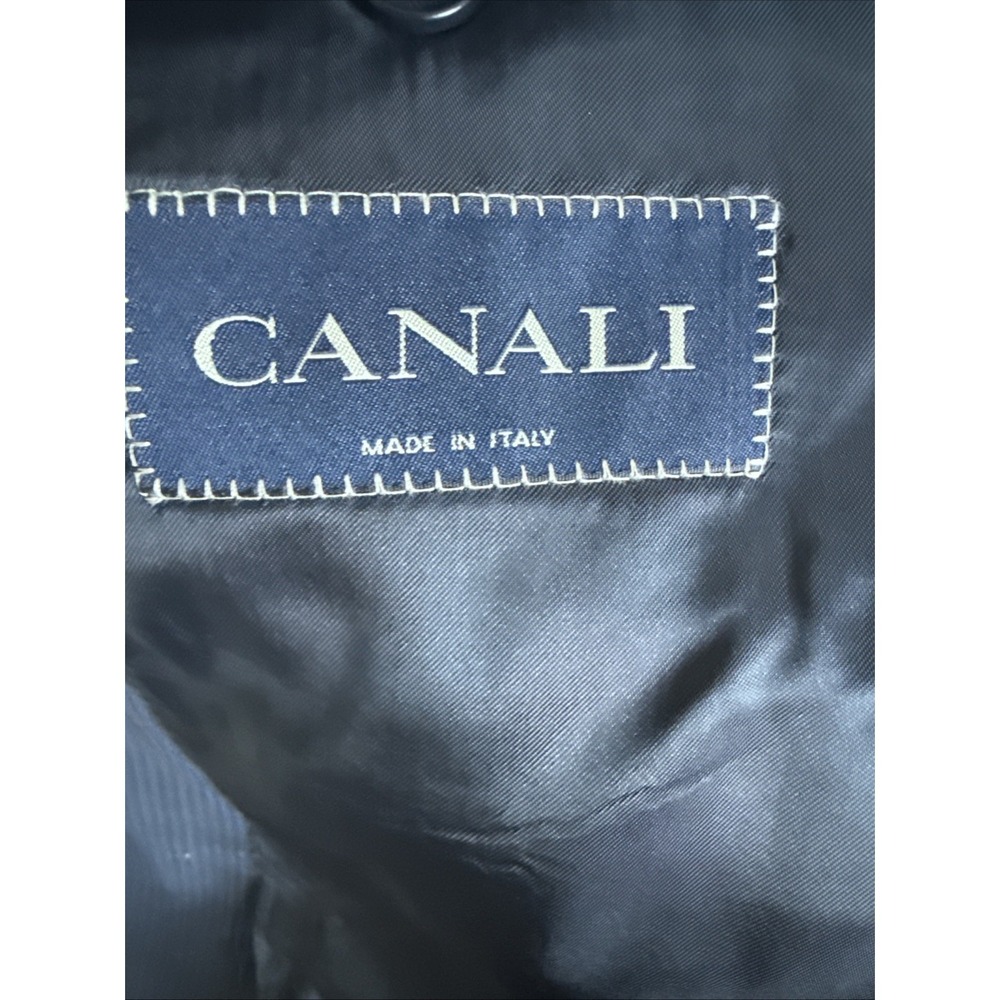 Canali Dark Navy Pinstripe 100% Wool Suit Coat 54 L Business Italy‎ - Picture 5 of 7